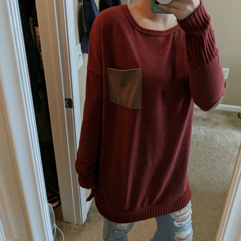 Tunic with elbow patches